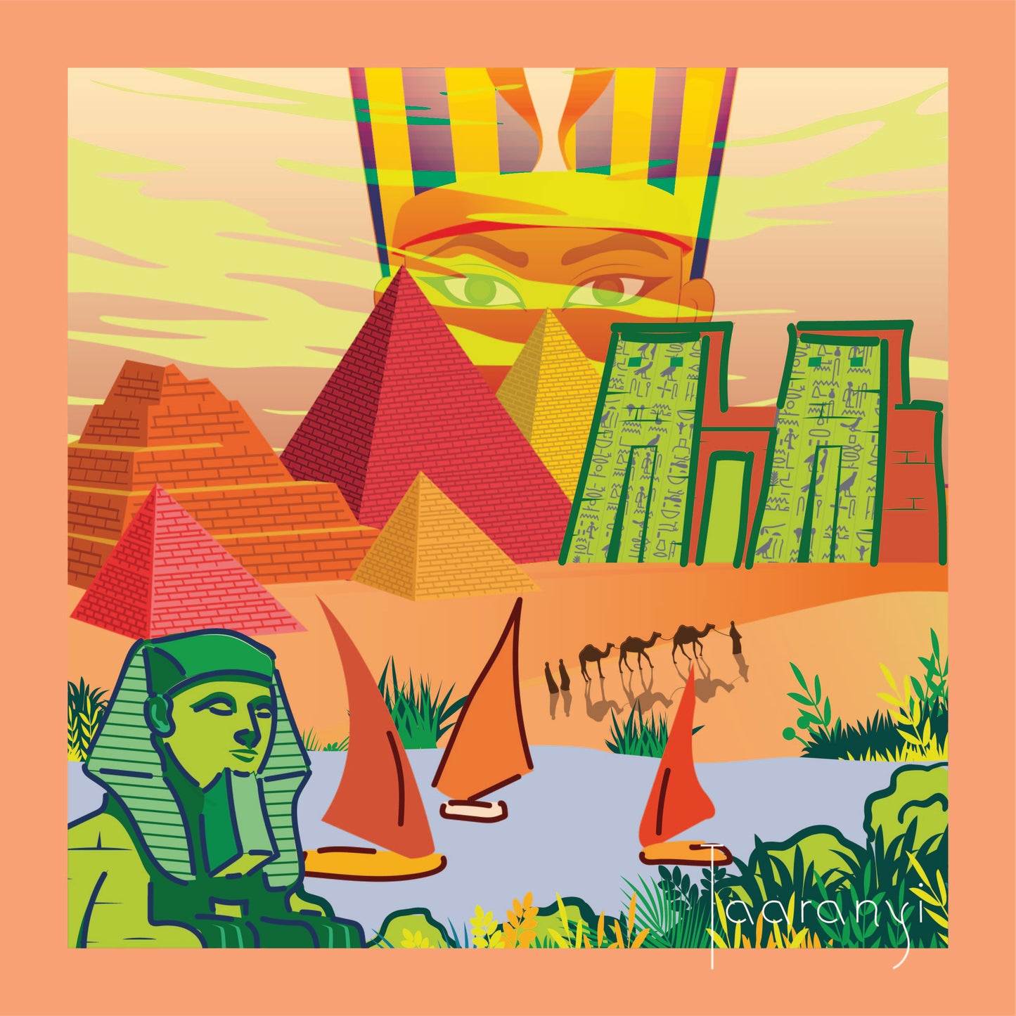 Pyramide - Soie 90cm